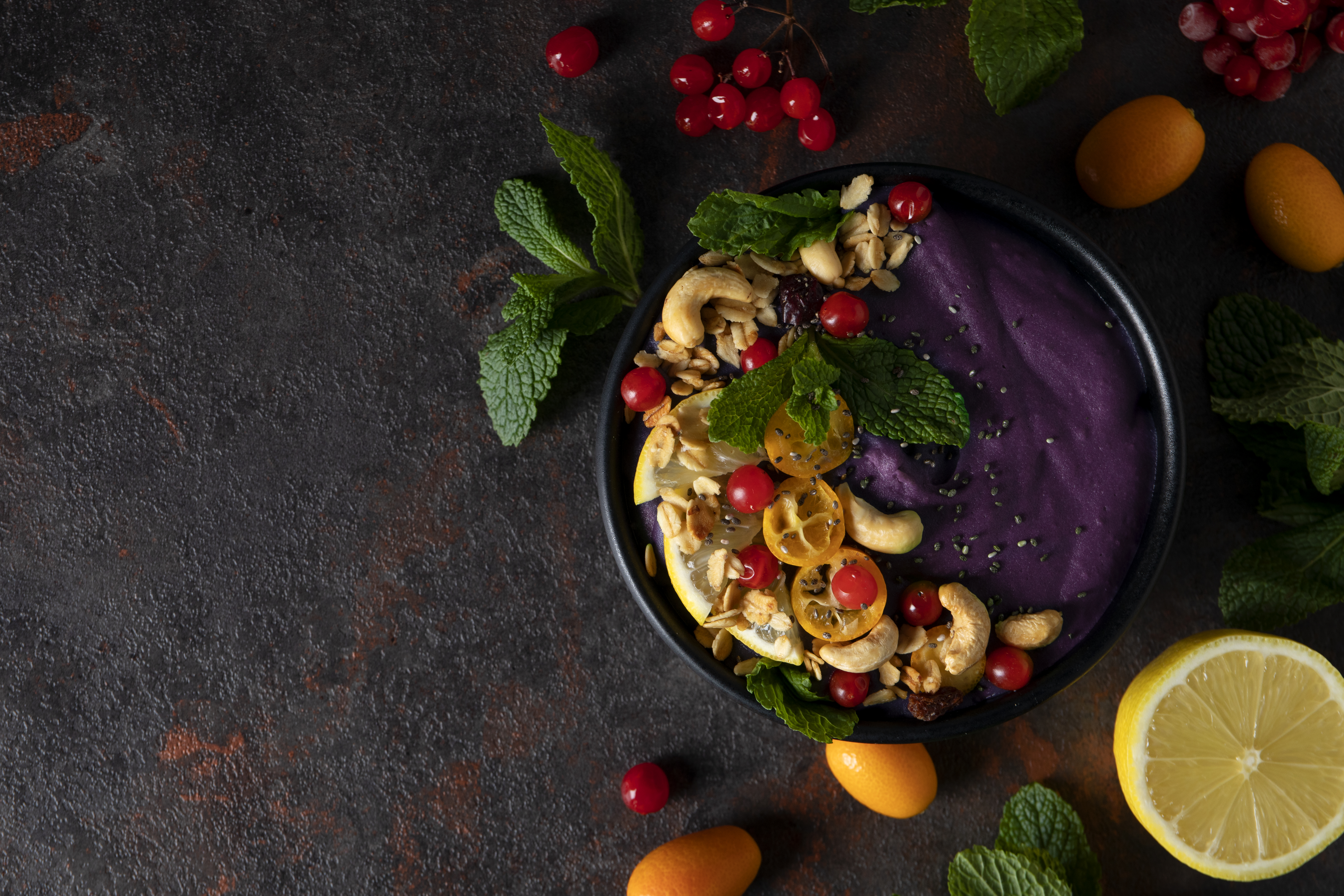 still life cup brazilian acai dessert